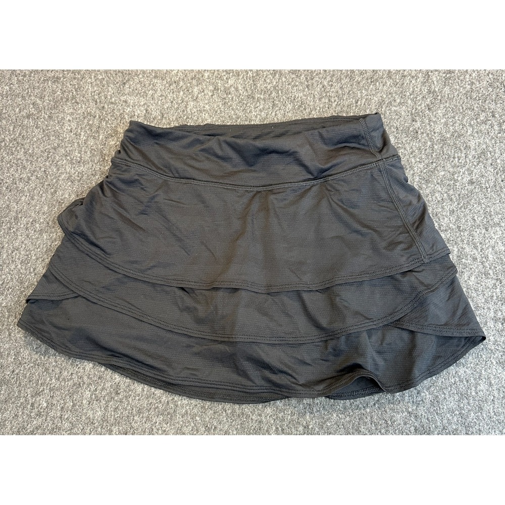 Athleta Black Swing Skort Tiered Ruffle Active Skirt Shorts Girls Size Large 12 - Picture 13 of 13